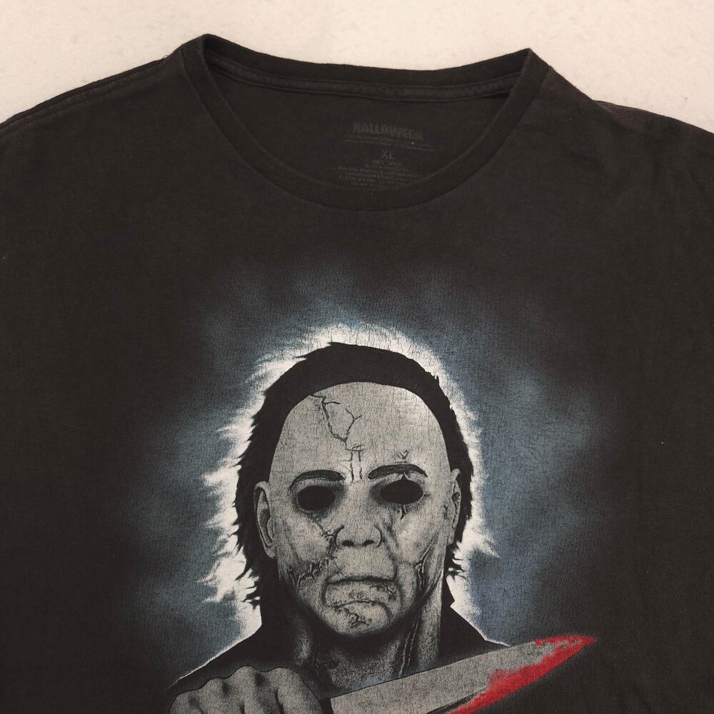 Halloween Movie Short Sleeve Casual Crew Neck Graphic T Shirt Mens Size XL Black